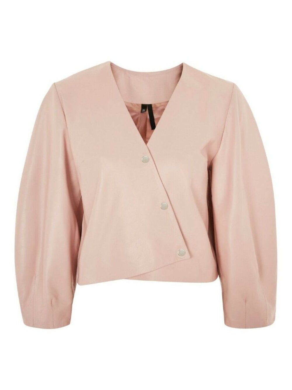 TOPSHOP Wrap Leather Crop Top Jacket Sz 10 US NEW